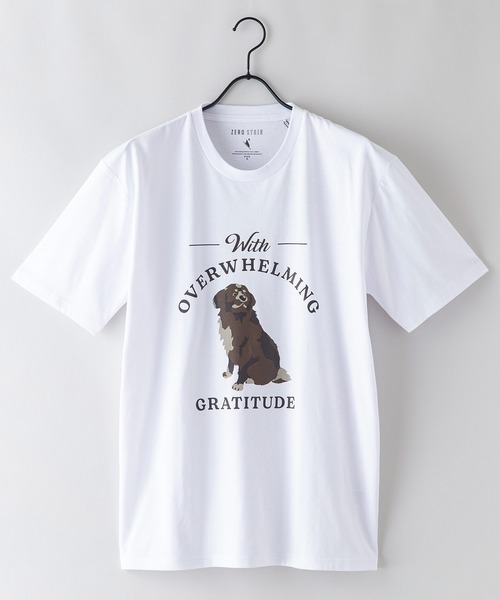 UNIIT（ユニット）の「汗染みの目立たないTシャツ ZEROSTAIN　ゼロステイン 犬猫 アニマルプリントTシャツ 防汚 UVカット 撥水（Tシャツ/カットソー・メンズ・オフホワイト/ブルー/ミント/ホワイト・SMALL/LARGE/MEDIUM/X-LARGE）」の20枚目の写真