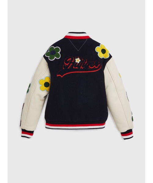 TOMMY HILFIGER（トミーヒルフィガー）の「TOMMYXRICHARDQUINN バーシティレザージャケット（スタジャン・キッズ・ネイビー・100cm/130cm）」の2枚目の写真