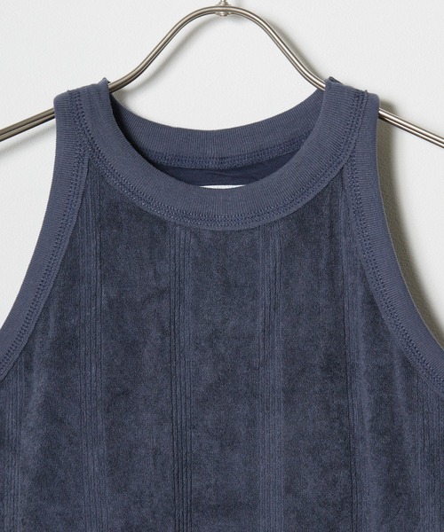MILLER(ミラー)の「▲R.P.miller/ミラー Prib AS tankOP カップ付き パイル パネルリブ バックスリット アメスリワンピ(ワンピース・レディース・ネイビー/キャメル・FREE)」の3枚目の写真
