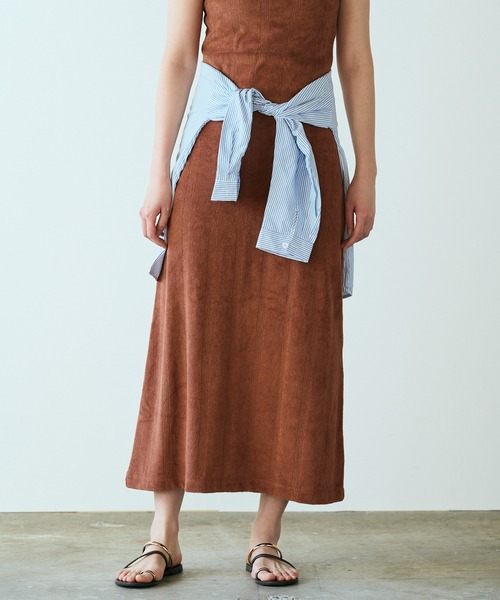 MILLER(ミラー)の「▲R.P.miller/ミラー Prib AS tankOP カップ付き パイル パネルリブ バックスリット アメスリワンピ(ワンピース・レディース・ネイビー/キャメル・FREE)」の12枚目の写真