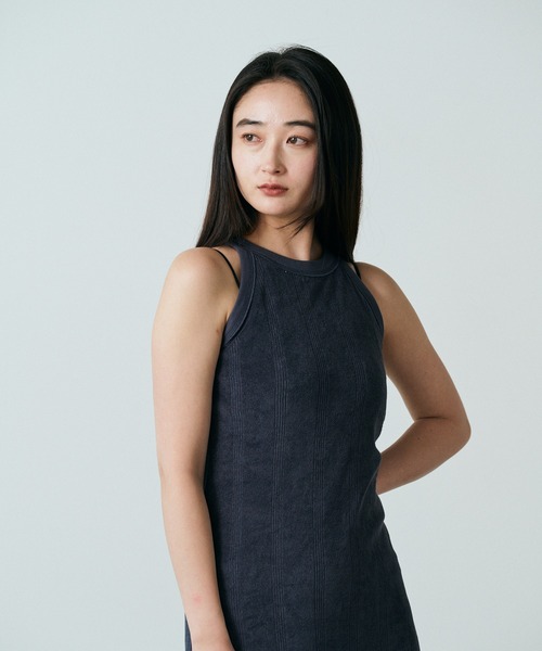 MILLER(ミラー)の「▲R.P.miller/ミラー Prib AS tankOP カップ付き パイル パネルリブ バックスリット アメスリワンピ(ワンピース・レディース・ネイビー/キャメル・FREE)」の16枚目の写真