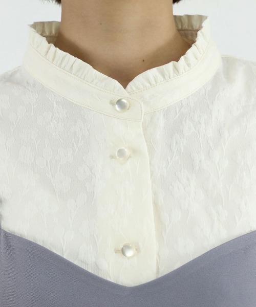 F i.n.t（フィント）の「袖口プチリボンジャガードブラウス/fint（シャツ/ブラウス・レディース・クリーム/オフホワイト・FREE）」の8枚目の写真