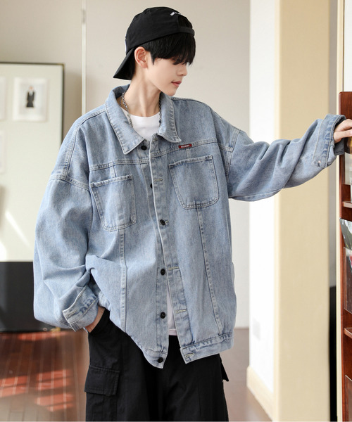 neos（ネオス）の「【neos】ルーズシルエット ビンテージウォッシュ バックフォト プリント デニム ジャケット（デニムジャケット・メンズ・ネイビー/ブラック/サックスブルー・MEDIUM/LARGE/X-LARGE）」の22枚目の写真