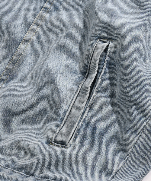 neos（ネオス）の「【neos】ルーズシルエット ビンテージウォッシュ バックフォト プリント デニム ジャケット（デニムジャケット・メンズ・ネイビー/ブラック/サックスブルー・MEDIUM/LARGE/X-LARGE）」の11枚目の写真