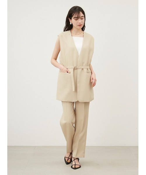 Mila Owen（ミラオーウェン）の「ウエストゴムセンタープレスセミワイドパンツ（その他パンツ・レディース・イエロー/アイボリー/ブラック・1/0）」の19枚目の写真