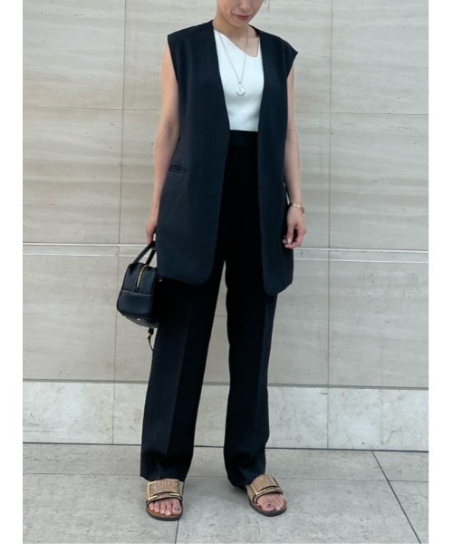 Mila Owen（ミラオーウェン）の「ウエストゴムセンタープレスセミワイドパンツ（その他パンツ・レディース・イエロー/アイボリー/ブラック・1/0）」の22枚目の写真