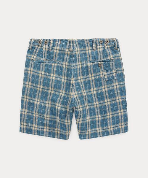 RRL（ダブル アール エル）の「インディゴ チェック リネン