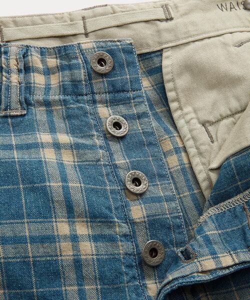 RRL ダブルアールエル　インディゴ チェック リネン ショートパンツ28 RRL（ダブル アール エル）の「インディゴ チェック リネン フィールド