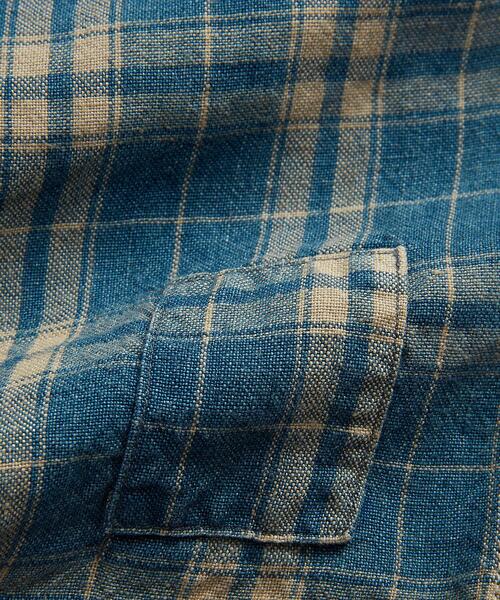 RRL（ダブル アール エル）の「インディゴ チェック リネン フィールド