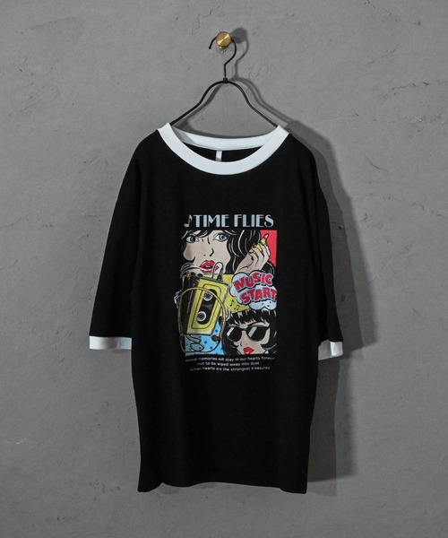 Ritzy（リッツィー）の「16/TC 天竺リンガープリントTシャツ(LUCK OUT、TIME FLIES) レディース メンズ（Tシャツ/カットソー・メンズ・ホワイト×レッド/ホワイト×ブラック/ブラック×ホワイト/ホワイト×グリーン/ブラック系その他/ホワイト系その他/ホワイト系その他2/ホワイト系その他3・MEDIUM/LARGE/X-LARGE/SMALL）」の8枚目の写真