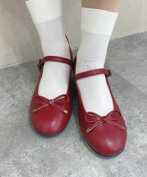 F i.n.t（フィント）の「【REVIVAL】【新色追加】ストラップ付リボンバレエシューズ/fint　フィント（バレエシューズ・レディース・クリーム/シルバー/ピンクゴールド/レッド/ブラウン/ブラック・L/M/S/SS/LL）」の20枚目の写真