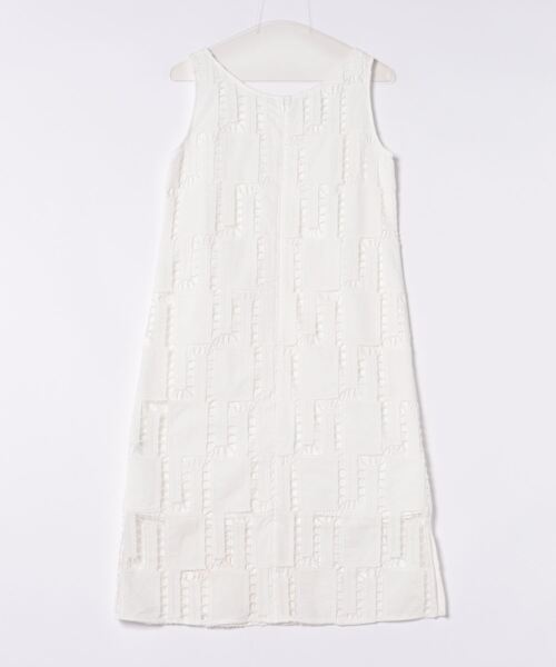 CHAROL シャロル ブロックレースワンピース ノースリーブワンピース