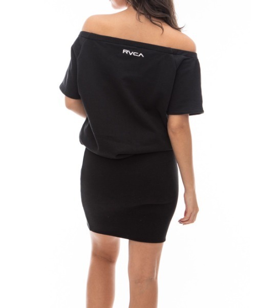 RVCA（ルーカ）の「RVCA レディース OFFSHORDER RIB DRESS ワンピース 【2024年夏モデル】/ルーカオフショルダーワンピース（ワンピース・レディース・ブラック/オフホワイト・SMALL/MEDIUM）」の13枚目の写真
