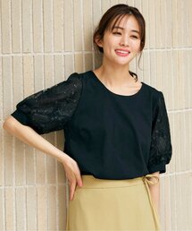 grove | スパンコールチュール刺繍袖プルオーバー(Tシャツ/カットソー)