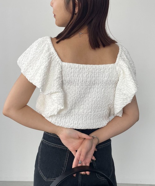 CAPRICIEUX LE'MAGE（カプリシューレマージュ）の「バルーンスリーブスクエアブラウス（シャツ/ブラウス・レディース・ブラック/ホワイト・FREE）」の9枚目の写真