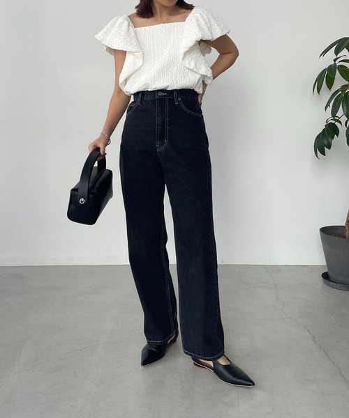 CAPRICIEUX LE'MAGE（カプリシューレマージュ）の「バルーンスリーブスクエアブラウス（シャツ/ブラウス・レディース・ブラック/ホワイト・FREE）」の7枚目の写真