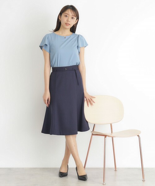 index(インデックス)の「◆《6color》UV フレアスリーブトップス フロントパール調デザイン【接触冷感/洗濯機洗い可】(Tシャツ/カットソー・レディース・ナチュラル/ブラウン系その他/オフホワイト/ネイビー/ライトブルー/ネイビー系5・38/42/36/40)」の21枚目の写真