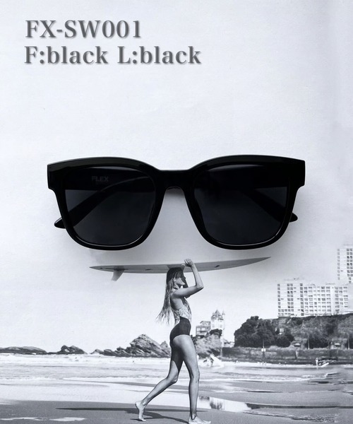 FLEX(フレックス)の「square wide 1 sunglasses / スクエア ワイド サングラス(サングラス・レディース・ブラック/グレー/ブラウン/オレンジ/ダークグリーン・FREE)」の2枚目の写真