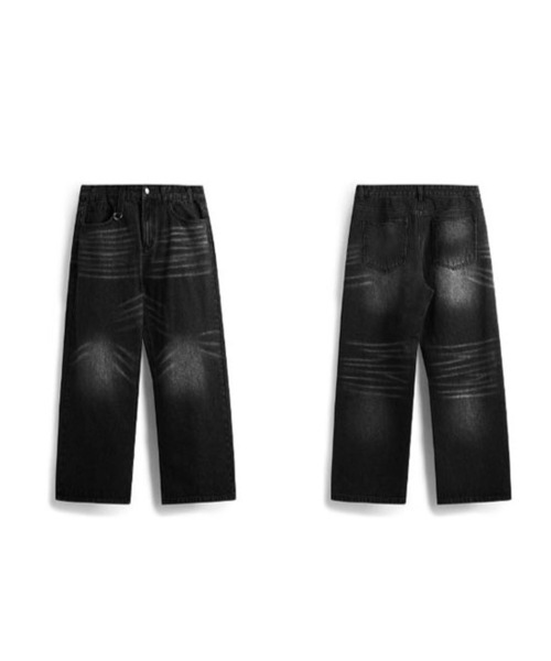 INFLATION(インフレーション)の「INFLATION/WASH WIDEデニム(デニムパンツ・メンズ・ブラック・LARGE/MEDIUM)」の11枚目の写真