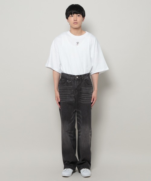 INFLATION(インフレーション)の「INFLATION/WASH WIDEデニム(デニムパンツ・メンズ・ブラック・LARGE/MEDIUM)」の13枚目の写真