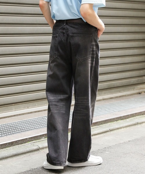 INFLATION(インフレーション)の「INFLATION/WASH WIDEデニム(デニムパンツ・メンズ・ブラック・LARGE/MEDIUM)」の12枚目の写真