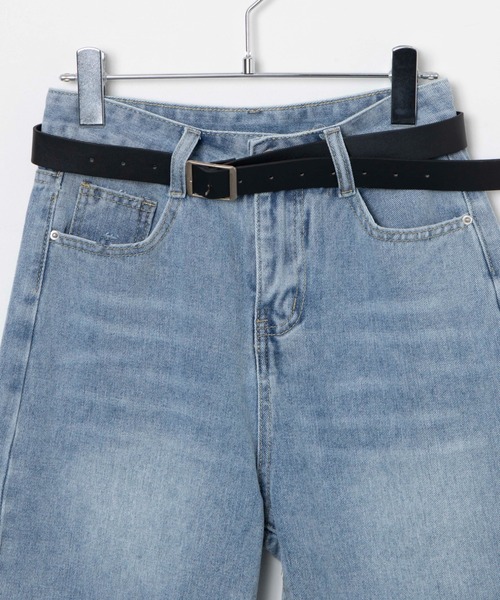 WEGO（ウィゴー）の「WEGO/ベルト付きハーフデニムパンツ（デニムパンツ・レディース・ブルー系1・MEDIUM/LARGE）」の12枚目の写真