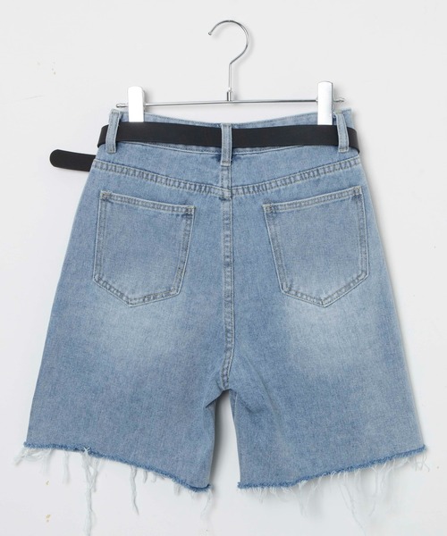 WEGO（ウィゴー）の「WEGO/ベルト付きハーフデニムパンツ（デニムパンツ・レディース・ブルー系1・MEDIUM/LARGE）」の14枚目の写真