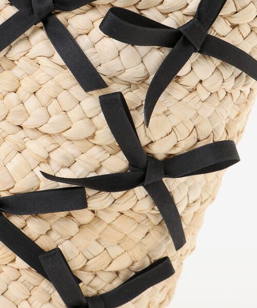 MAJESTIC LEGON（マジェスティックレゴン）の「リボンバスケットバッグ（かごバッグ・レディース・ブラック・FREE）」の9枚目の写真
