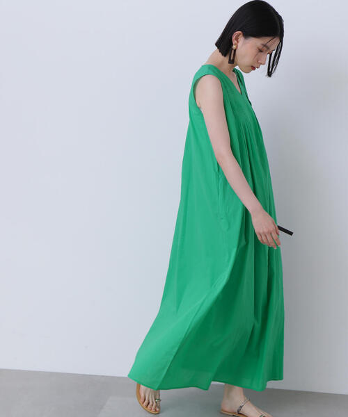 N.(N. Natural Beauty Basic)(エヌエヌナチュラルビューティーベーシック)の「◆タックショルダーコットンボイルワンピース(ワンピース・レディース・ピンク/グリーン/ブラック・SMALL/MEDIUM)」の5枚目の写真