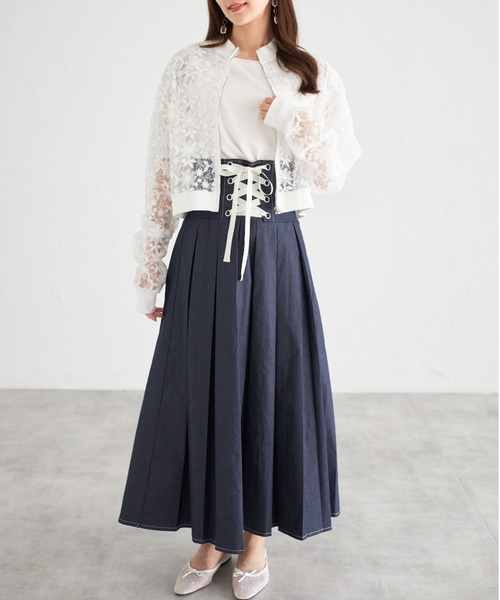 【ZOZO限定】エンブロイダリーシアーブルゾン（ブルゾン）｜tocco closet（トッコ クローゼット）