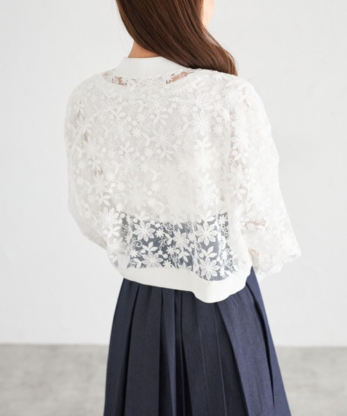 【ZOZO限定】エンブロイダリーシアーブルゾン（ブルゾン）｜tocco closet（トッコ クローゼット）