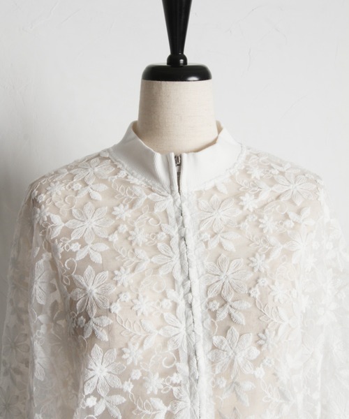 【ZOZO限定】エンブロイダリーシアーブルゾン（ブルゾン）｜tocco closet（トッコ クローゼット）
