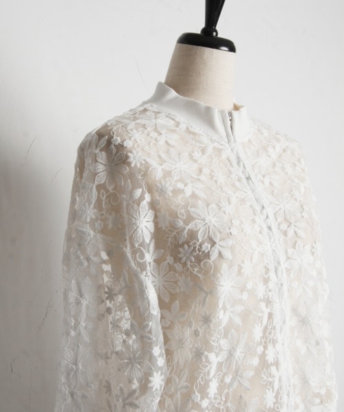 【ZOZO限定】エンブロイダリーシアーブルゾン（ブルゾン）｜tocco closet（トッコ クローゼット）