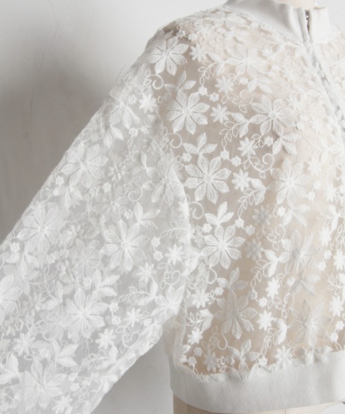 【ZOZO限定】エンブロイダリーシアーブルゾン（ブルゾン）｜tocco closet（トッコ クローゼット）
