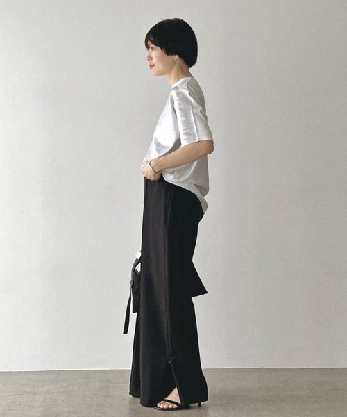 EVERYDAY I LIKE.(エヴリディアイライク)の「ミニマルトラックパンツ(スラックス・レディース・ブラック・38/36/34)」の18枚目の写真