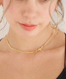 BAYFLOW | ステンレス 2連リボンネックレス(ネックレス)