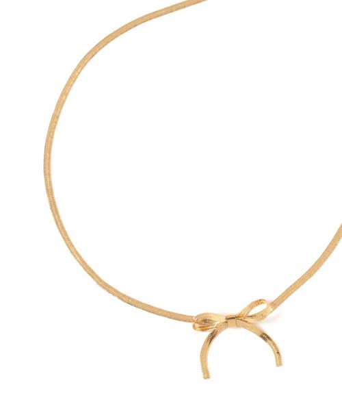 BAYFLOW（ベイフロー）の「ステンレス 2連リボンネックレス（ネックレス・レディース・ゴールド/シルバー・FREE）」の8枚目の写真