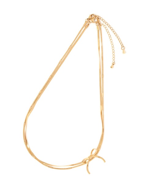 BAYFLOW（ベイフロー）の「ステンレス 2連リボンネックレス（ネックレス・レディース・ゴールド/シルバー・FREE）」の9枚目の写真