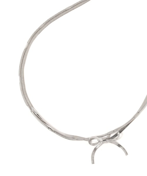 BAYFLOW（ベイフロー）の「ステンレス 2連リボンネックレス（ネックレス・レディース・ゴールド/シルバー・FREE）」の6枚目の写真