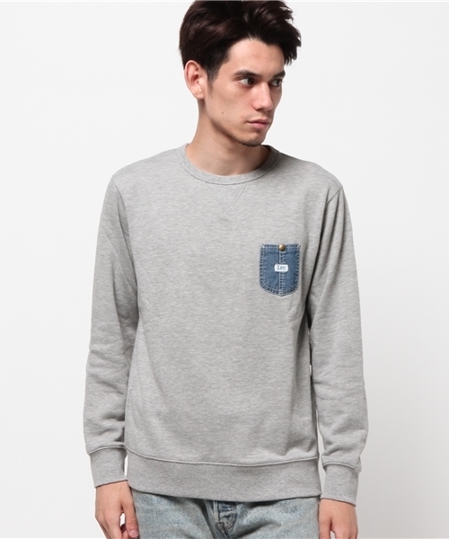 Lee（リー）の「【Lee×CIAOPANIC TYPY】リー別注デニムポケットクルー（スウェット・メンズ・グレー/ネイビー/ホワイト・LARGE/SMALL/MEDIUM）」の9枚目の写真
