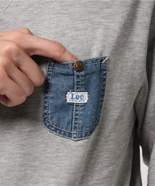 Lee（リー）の「【Lee×CIAOPANIC TYPY】リー別注デニムポケットクルー（スウェット・メンズ・グレー/ネイビー/ホワイト・LARGE/SMALL/MEDIUM）」の6枚目の写真