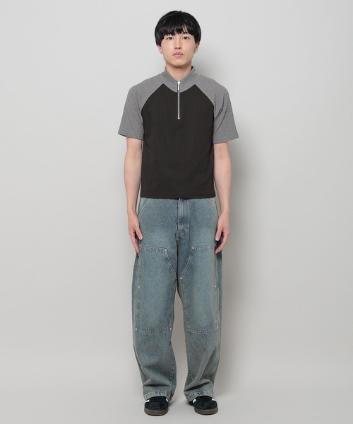 3.3 Field Trip （3.3フィールドトリップ）の「3.3 Field Trip／ ハーフジップT（Tシャツ/カットソー・メンズ・グレー/アイボリー・LARGE/MEDIUM）」の16枚目の写真