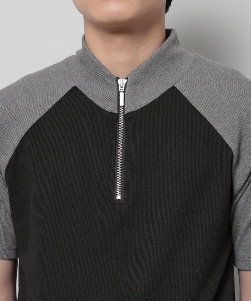 3.3 Field Trip （3.3フィールドトリップ）の「3.3 Field Trip／ ハーフジップT（Tシャツ/カットソー・メンズ・グレー/アイボリー・LARGE/MEDIUM）」の8枚目の写真