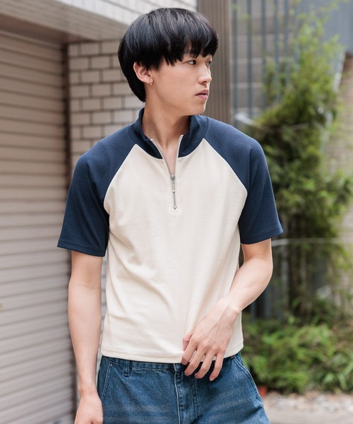 3.3 Field Trip （3.3フィールドトリップ）の「3.3 Field Trip／ ハーフジップT（Tシャツ/カットソー・メンズ・グレー/アイボリー・LARGE/MEDIUM）」の21枚目の写真