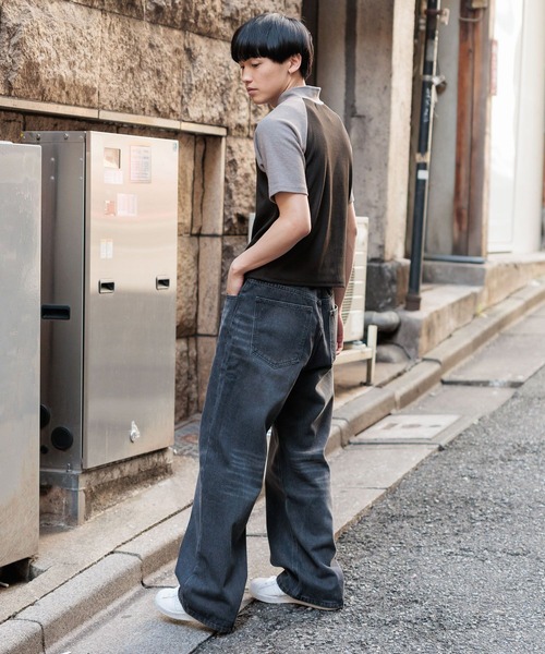 3.3 Field Trip （3.3フィールドトリップ）の「3.3 Field Trip／ ハーフジップT（Tシャツ/カットソー・メンズ・グレー/アイボリー・LARGE/MEDIUM）」の13枚目の写真