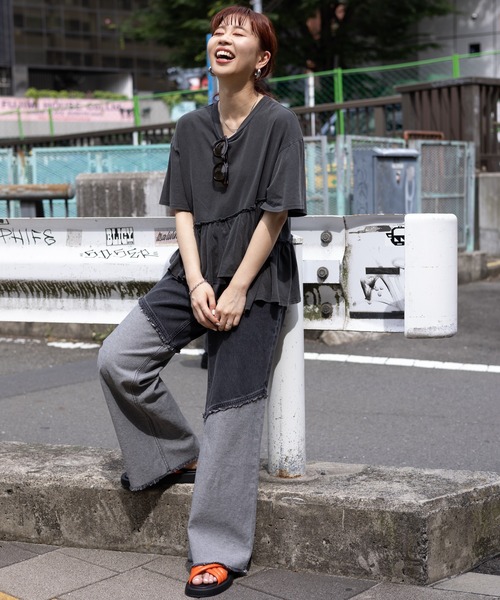 LEPSIM(レプシィム)の「切り替えデニムパンツ 120806(デニムパンツ・レディース・ブルー/チャコールグレー・LARGE/MEDIUM)」の12枚目の写真