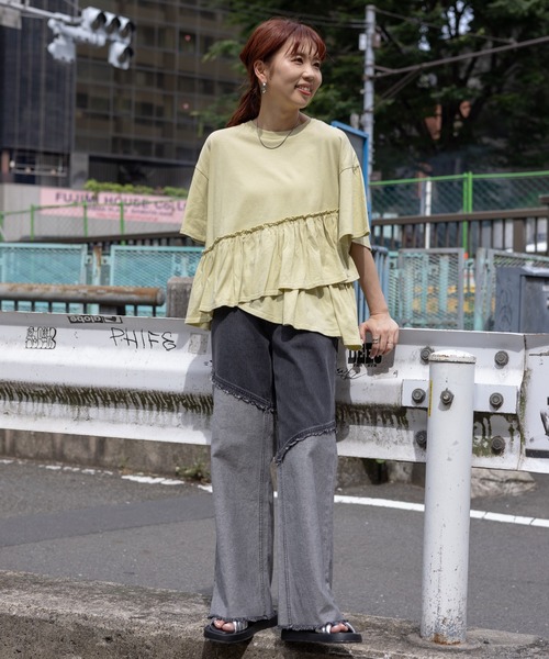 LEPSIM(レプシィム)の「切り替えデニムパンツ 120806(デニムパンツ・レディース・ブルー/チャコールグレー・LARGE/MEDIUM)」の14枚目の写真