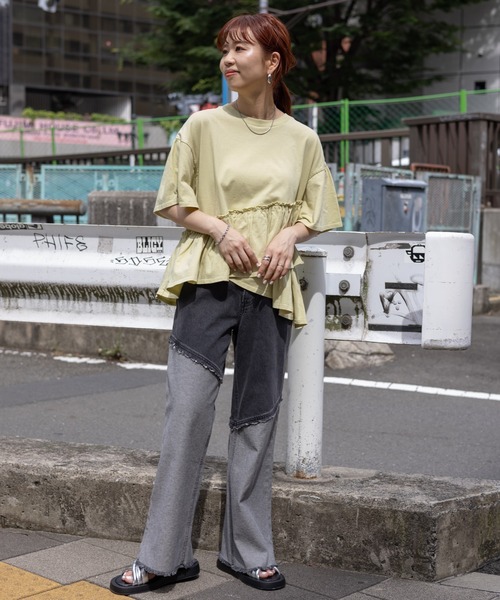 LEPSIM(レプシィム)の「切り替えデニムパンツ 120806(デニムパンツ・レディース・ブルー/チャコールグレー・LARGE/MEDIUM)」の16枚目の写真