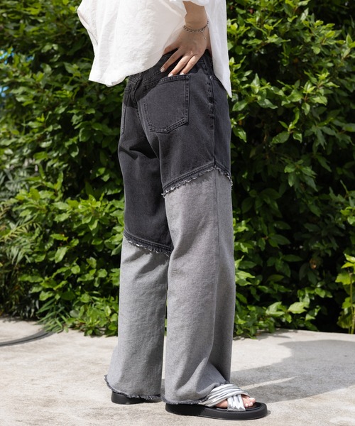 LEPSIM(レプシィム)の「切り替えデニムパンツ 120806(デニムパンツ・レディース・ブルー/チャコールグレー・LARGE/MEDIUM)」の9枚目の写真