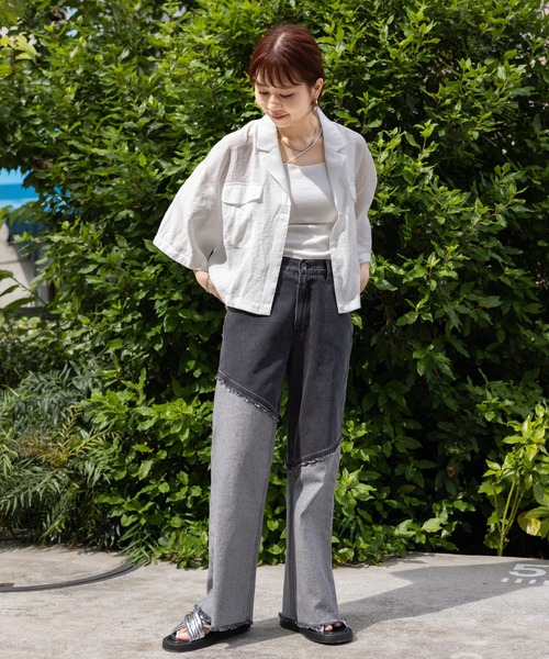 LEPSIM(レプシィム)の「切り替えデニムパンツ 120806(デニムパンツ・レディース・ブルー/チャコールグレー・LARGE/MEDIUM)」の11枚目の写真